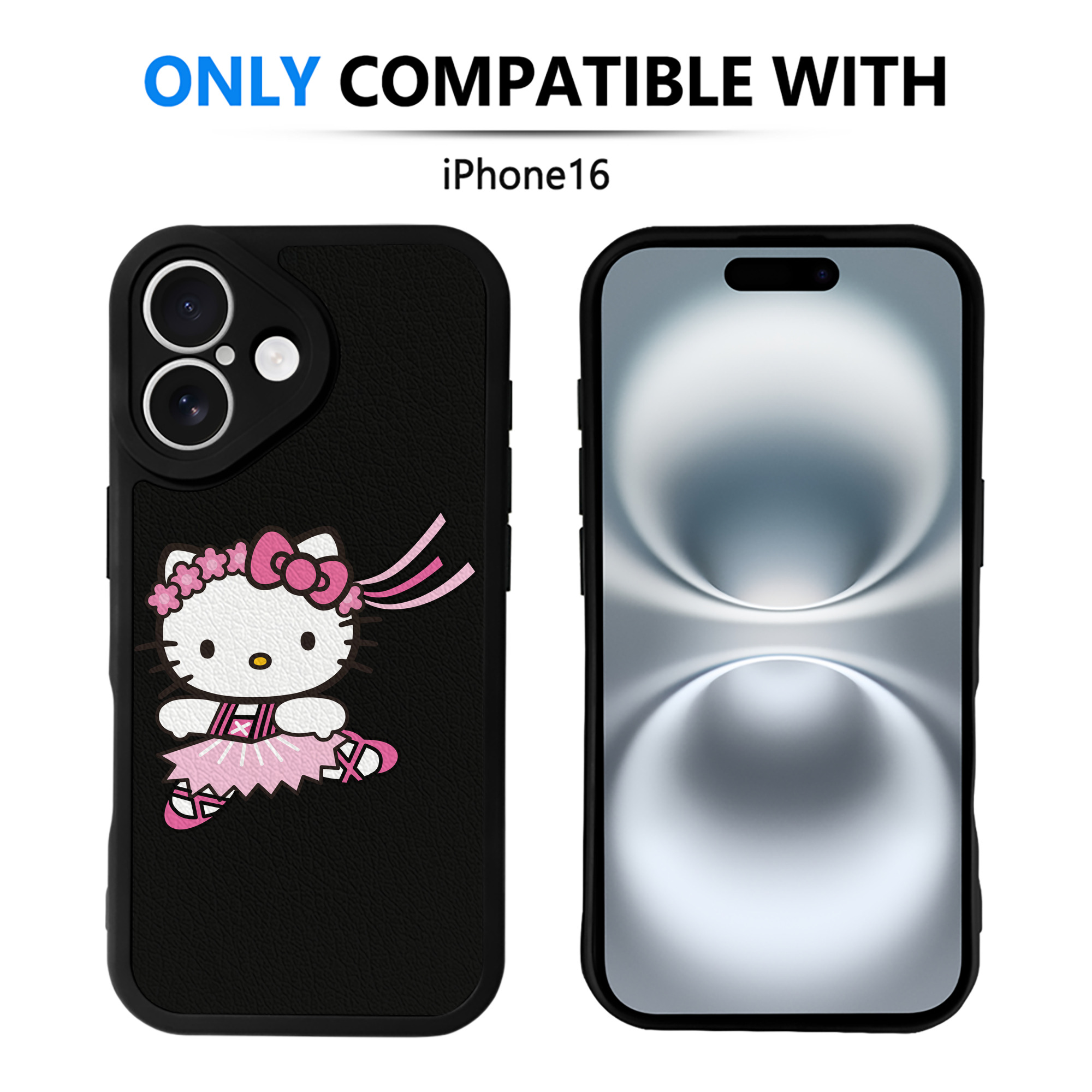 （画像用） Hello Kitty ハローキティ 【iPhone 16シリーズ対応】シリコンスマホケース（レザー調） 材質：シリコン
